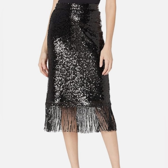 NWT Kate Spade Mainline Sequin Fringe Skirt - Picture 1 of 16